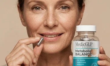 Femme tenant une gélule et un flacon de MedicGLP